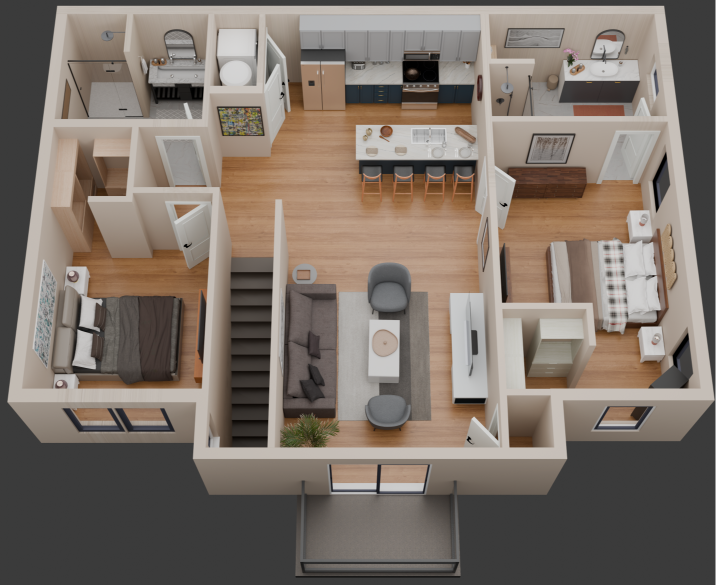 The Perfect Two Bedroom / Garage Entry